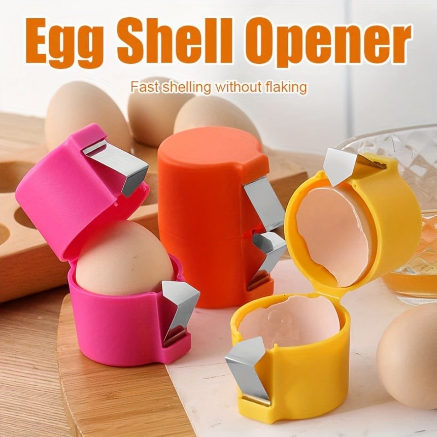 Egg Shell Opener Cutter ? Portable Stainless Steel Egg Topper Tool for Boiled Eggs (Random Color)