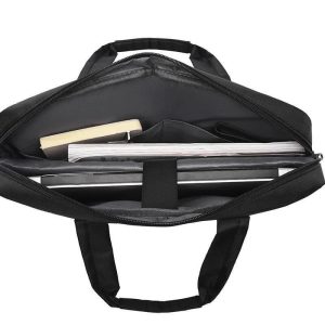 Premium 17-Inch Oxford Fabric Laptop Bag ? Spacious Plain Black Waterproof Office Messenger Briefcase
