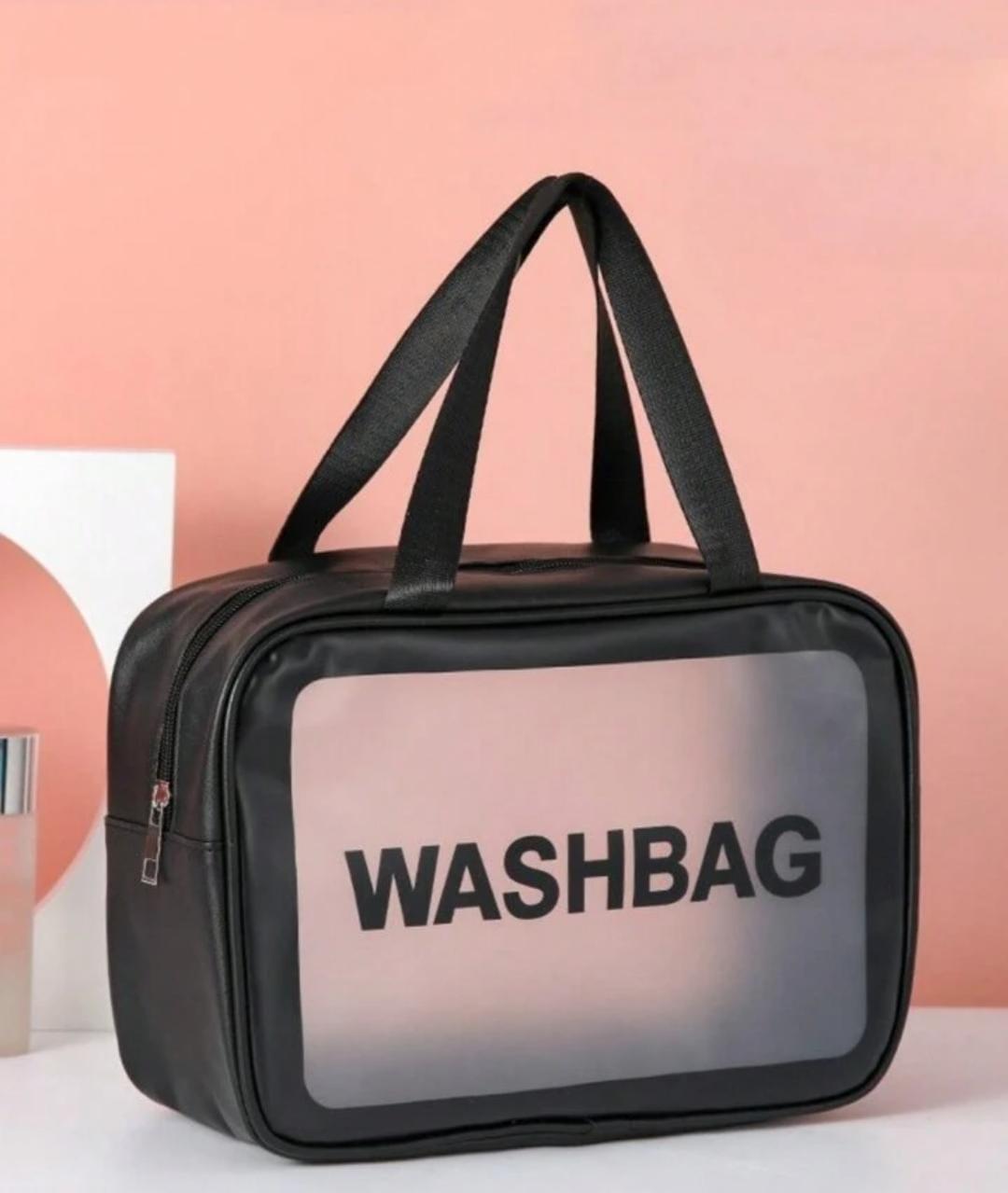Premium PVC Waterproof Washbag ? Portable Clear Toiletry & Makeup Kit Organizer Bag with Top Handle