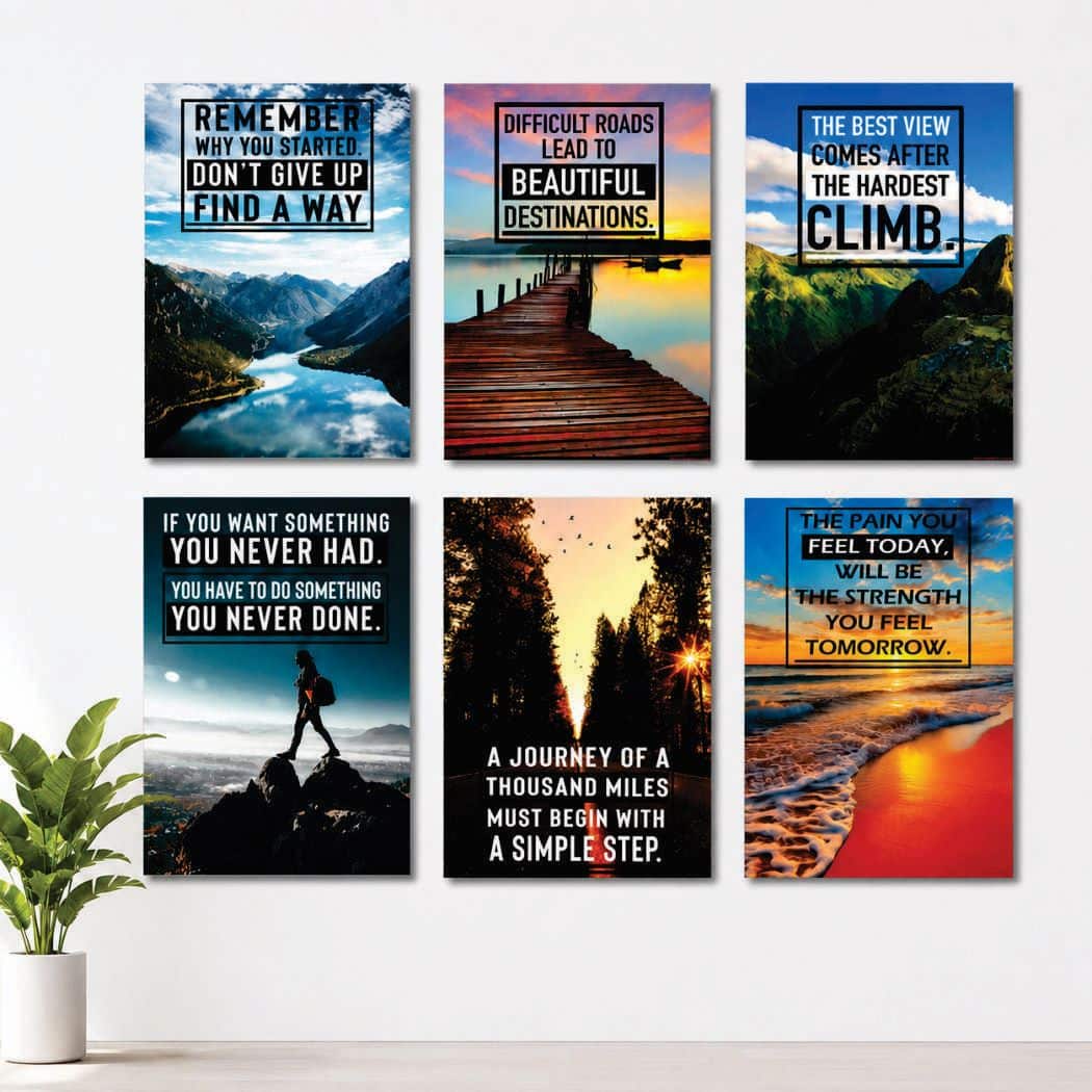 Set of 6 Premium Wall Art Photo Tiles ? Modern Home Decor Sets 8x11