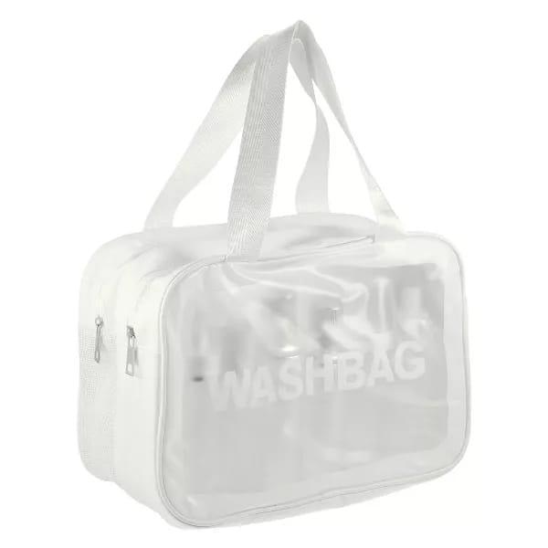 Premium PVC Waterproof Washbag ? Portable Clear Toiletry & Makeup Kit Organizer Bag with Top Handle