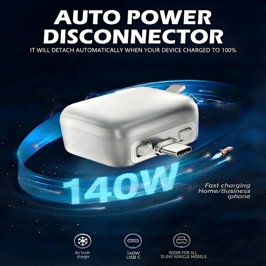 Autopop AI Charger | Smart Fast Charging Adapter for iPhone & Android | Intelligent USB Charger