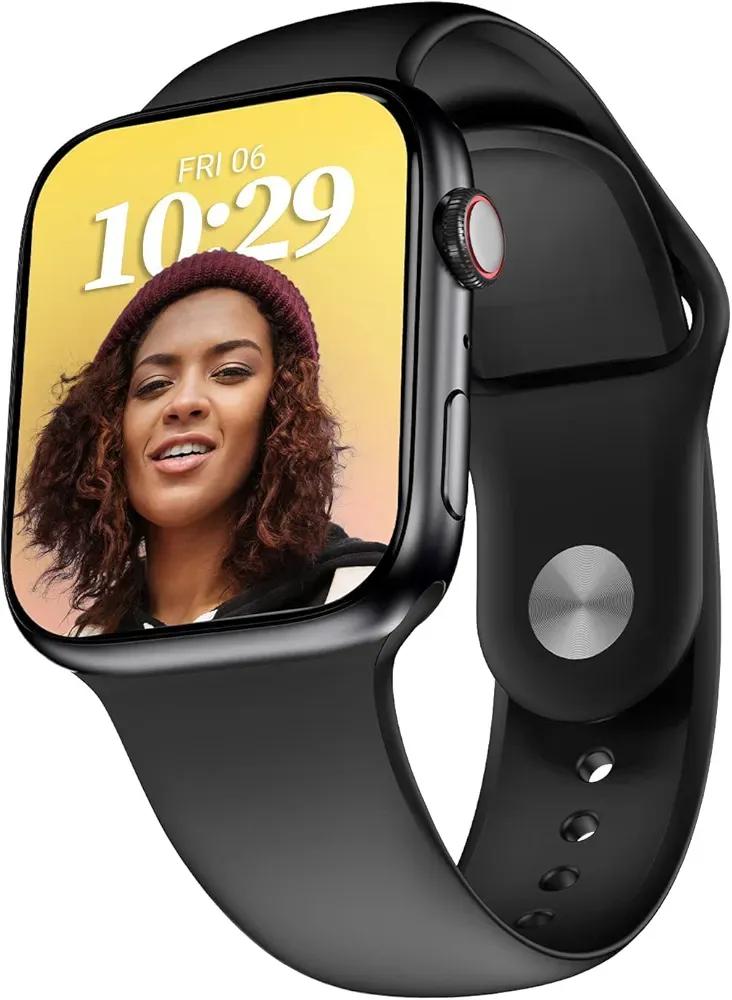 Black Smartwatch with Silicone Band | Fast Charging Bluetooth Smart Watch for Android & iPhone