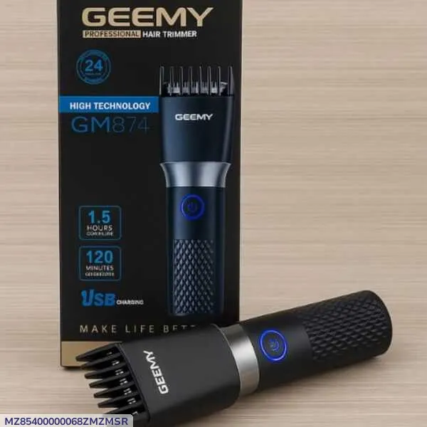 Geemy GM871 Hair Trimmer USB Rechargeable | Professional Cordless Beard & Hair Clipper