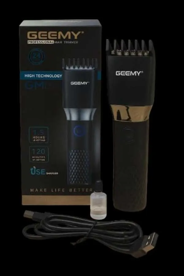 Geemy GM871 Hair Trimmer USB Rechargeable | Professional Cordless Beard & Hair Clipper