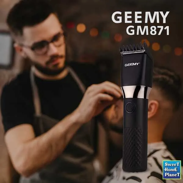 Geemy GM871 Hair Trimmer USB Rechargeable | Professional Cordless Beard & Hair Clipper